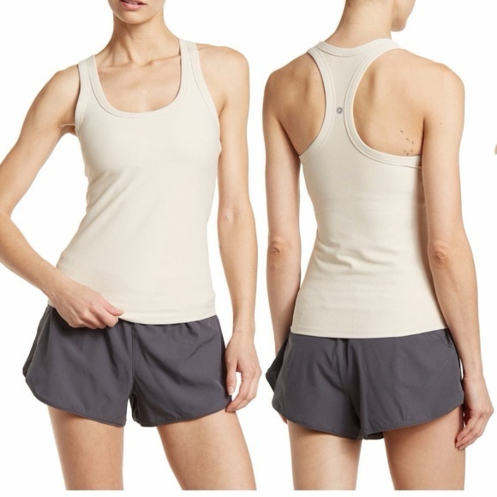 90 degrees cream ribbed tank